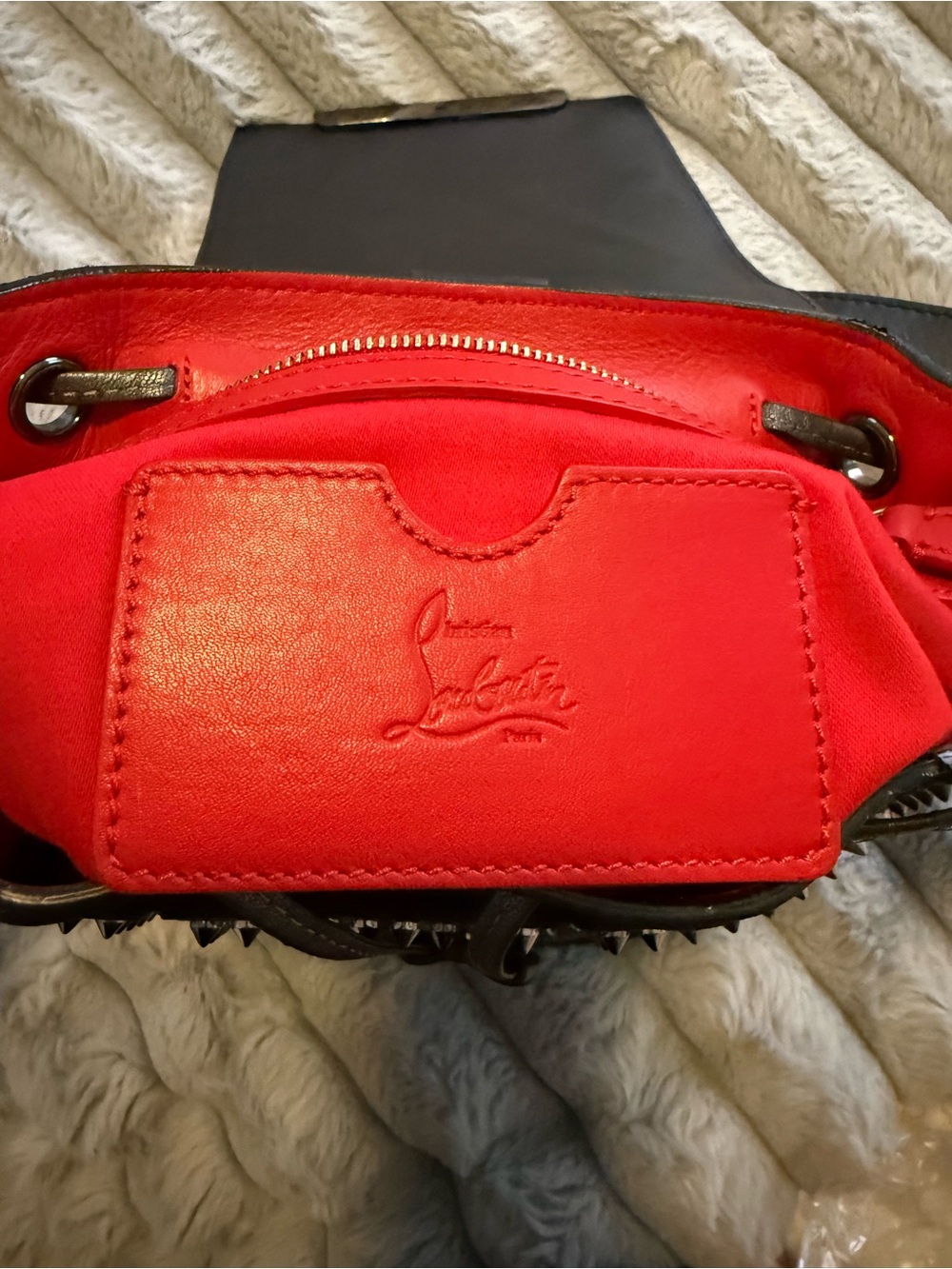 Christian Louboutin Black Studded Leather Backpack - Picture 7 of 9